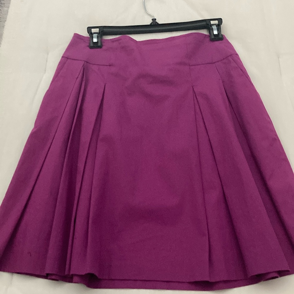 Beautiful purplish knee high skirt with side zipper and pockets.